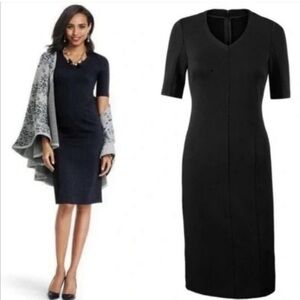 Cabi Black Short Sleeve Shift Dress 946